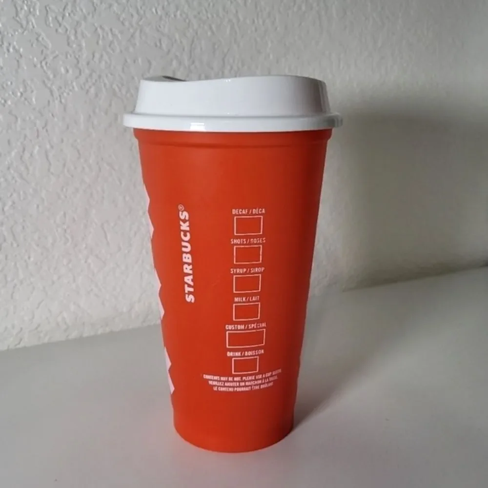 Starbucks orange plastic